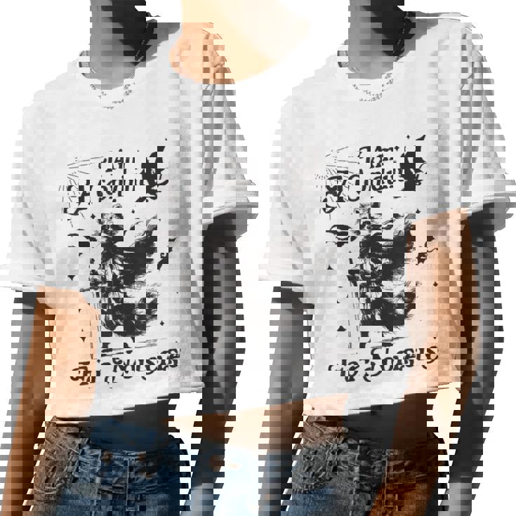 Raccoon Design Grey Crop Top - Women's Fun Fashion Tee