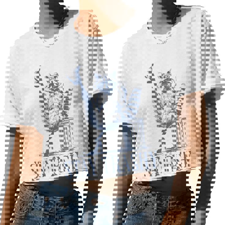 Raccoon Halloween Crop Top - Feminine Style for Women