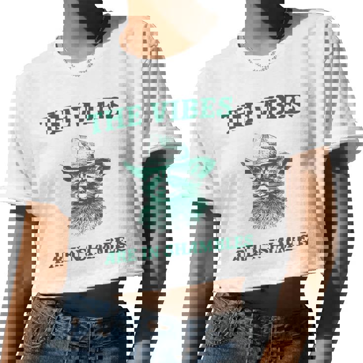 Sarcastic Raccoon Cowboy Women’s Crop Top - Quirky Vibes