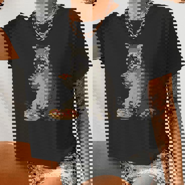 Alien UFO Raccoon Women Crop Top