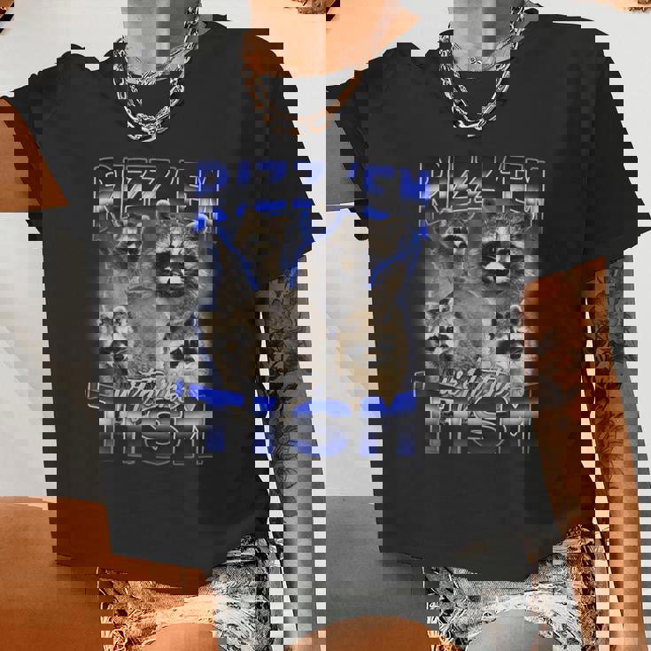 Autistic Raccoon Rizz Women's Crop Top - Meme Inspired Style