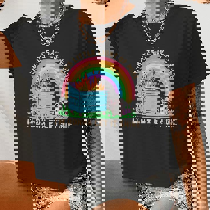Groovy Raccoon Women’s Crop Top - Dumpster Fire Theme
