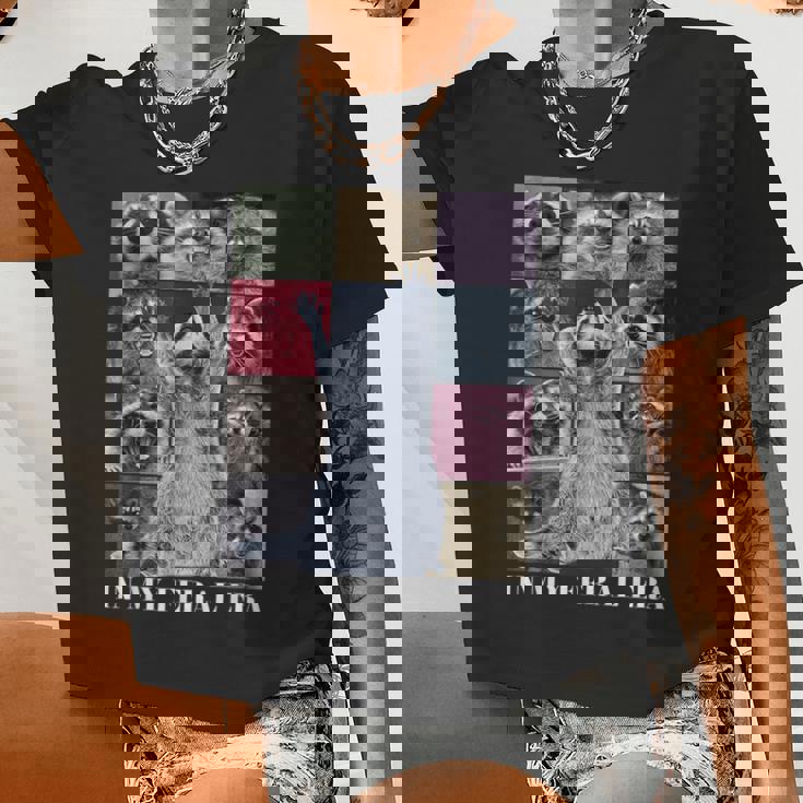 Raccoon Meme Crop Top for Women - Fun Team Trash Design