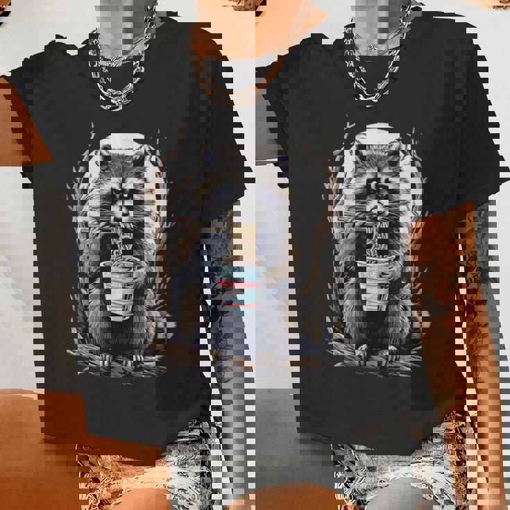 Raccoon Noodle Crop Top for Women & Men | Unisex Fun Design