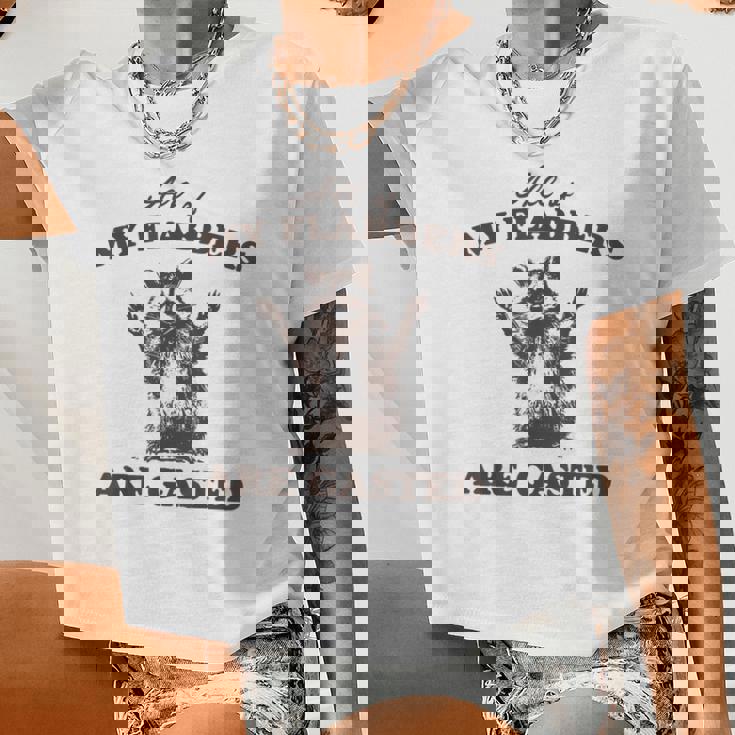 All Of My Flabbers Are Gasted Raccoon Women Crop Top