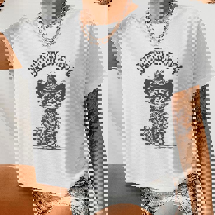 Howdy Cowboy Raccoon Crop Top - Unisex Fun Animal Tee