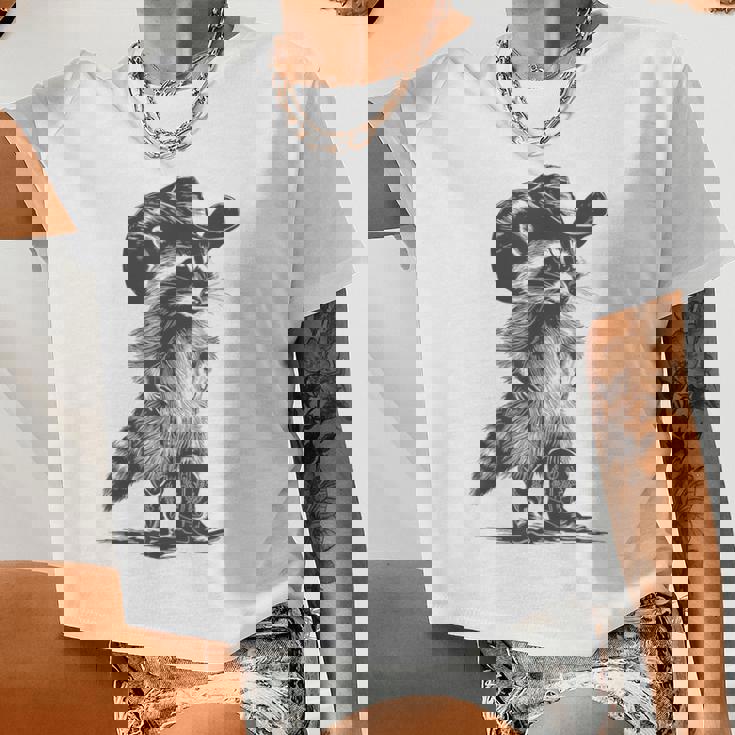 Raccoon Cowboy Crop Top | Fun Graphic for Men & Women