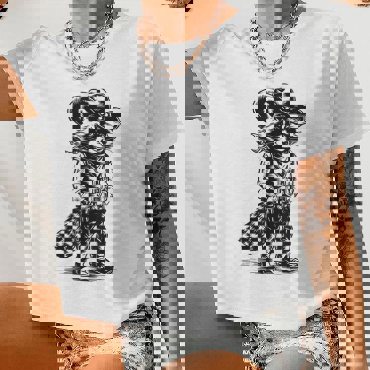 Raccoon Cowboy Crop Top - Western Country Style for Men & Women