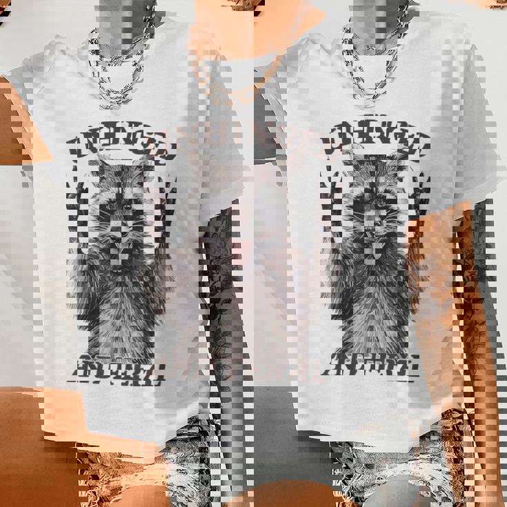 Raccoon Retro Crop Top - Fun & Feral Summer Style for Women