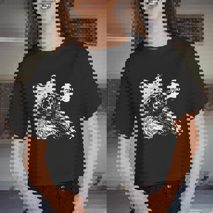 Bruh Raccoon Trash Panda Crop Top - Fun Slang for Teens & Women