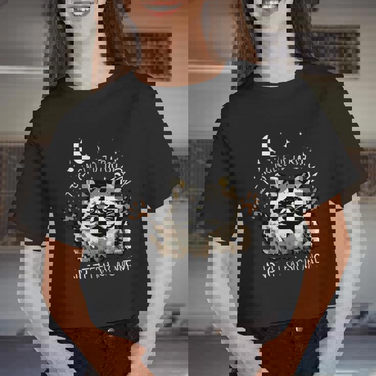 It's Called Trash Can Not Trash Cannot Funny Racoon Women Crop Top