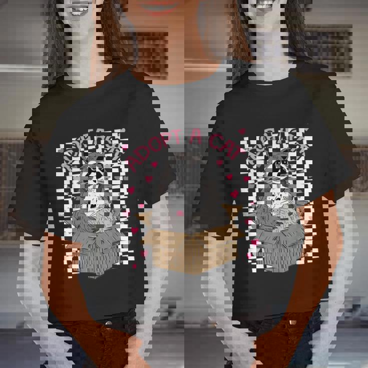 Possum & Racoon Crop Top - Women’s Small - Adopt A Cat Team Fun