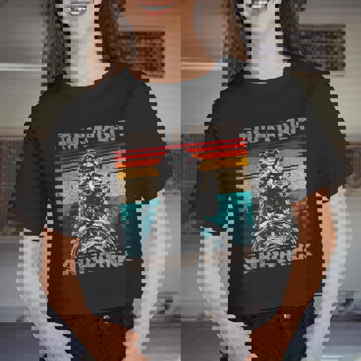 Raccoon Captain Crop Top - Vintage Style | Women's Nautical Tee
