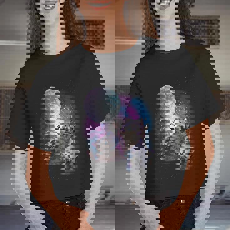 Raccoon Moonlight Charm Women's Crop Top | Unique Nocturnal Design