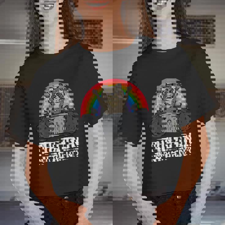 Raccoon Trash Can Not Cant Street Cat Men Women Kids Women Crop Top