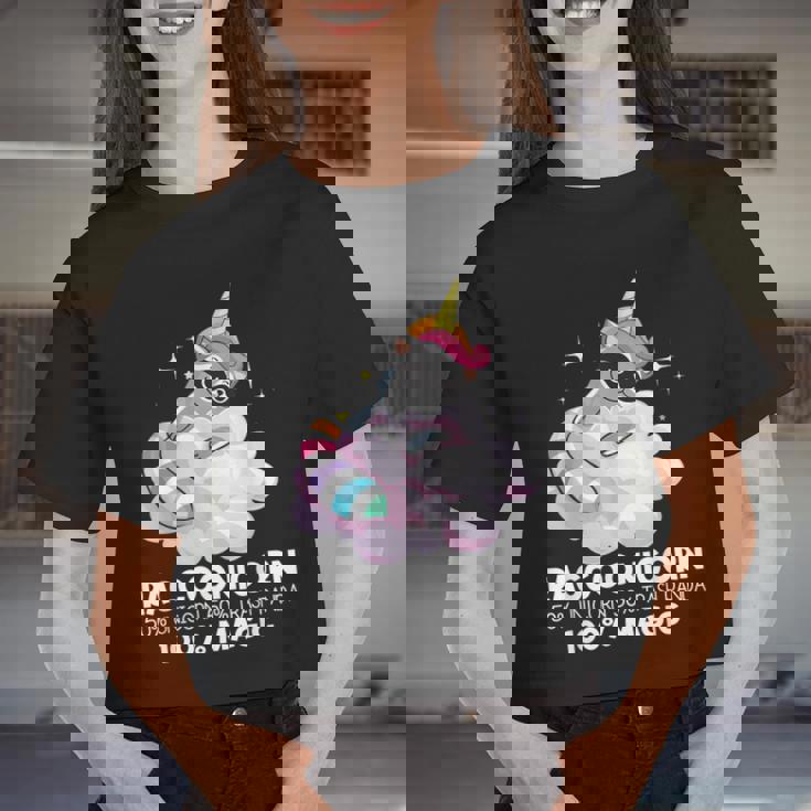 Raccoonicorn Crop Top for Women - Unicorn Raccoon Lover Theme