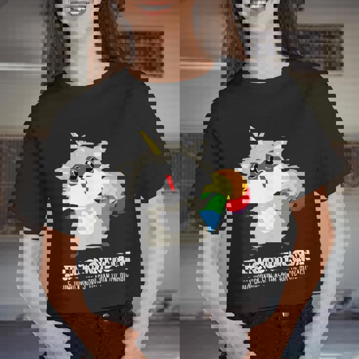 Racoonicorn Crop Top - Fun & Whimsical Raccoon Unicorn Tee for Women