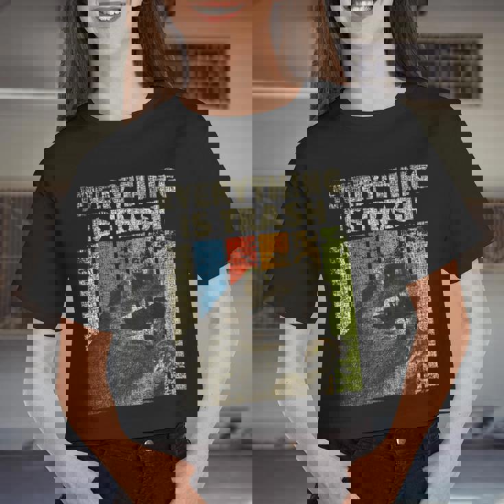 Retro Raccoon Camping Crop Top for Women | Everything Is Trash Theme