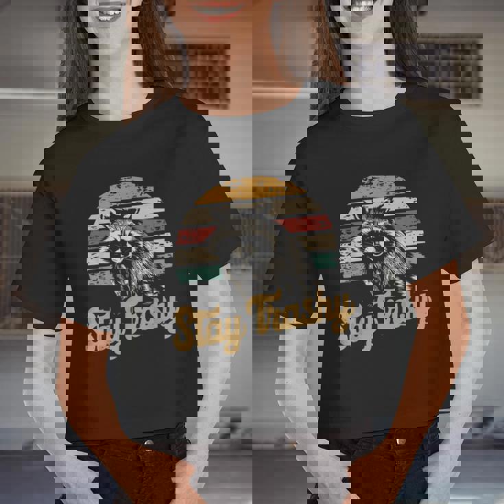 Stay Trashy Opossum Raccoon Meme Women's Crop Top - Quirky Style