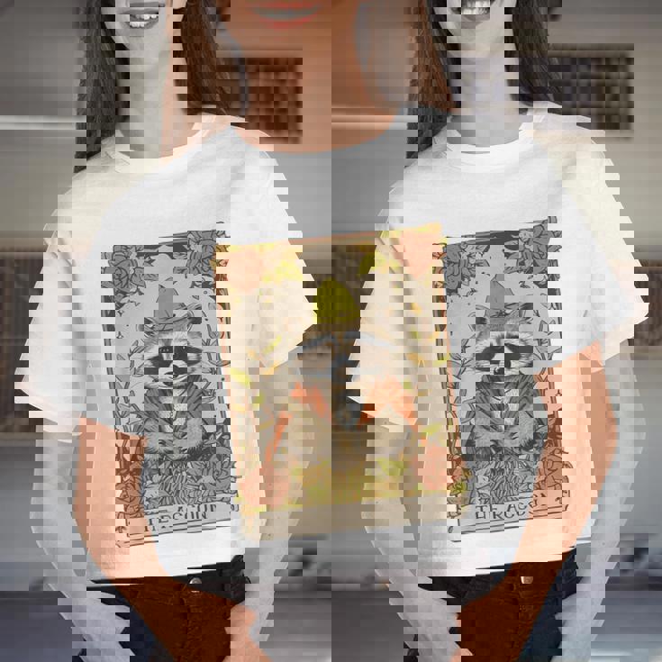 Raccoon Moon Crop Top - Cute Animal Design for Women