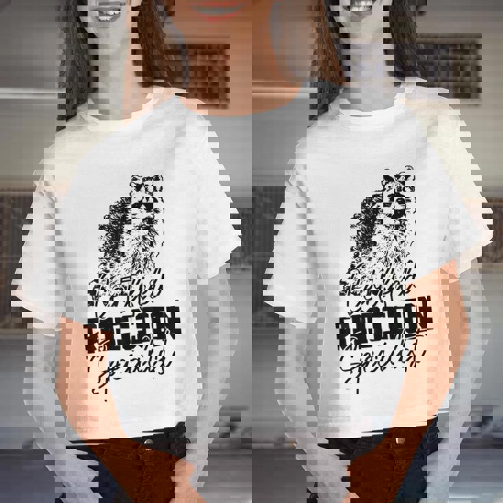 Raccoon Specialist Vintage Women Crop Top | Fun Animal Design