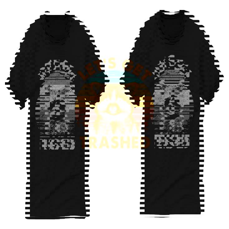Raccoon Lovers Adorable Animal Let's Get Trashed Small Unisex Cotton Ringer T-Shirt