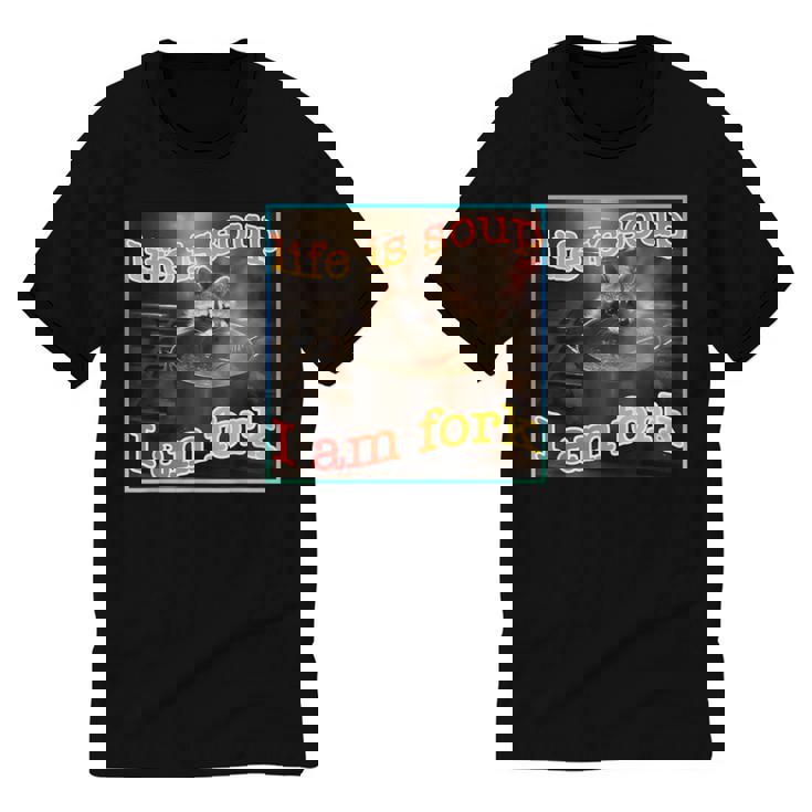 Raccoon Meme Unisex Ringer T-Shirt - Quirky Ironic Style