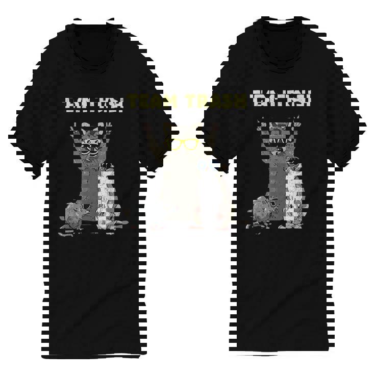 Team Trash Unisex Ringer T-Shirt - Opossum Raccoon Rat Animal Design
