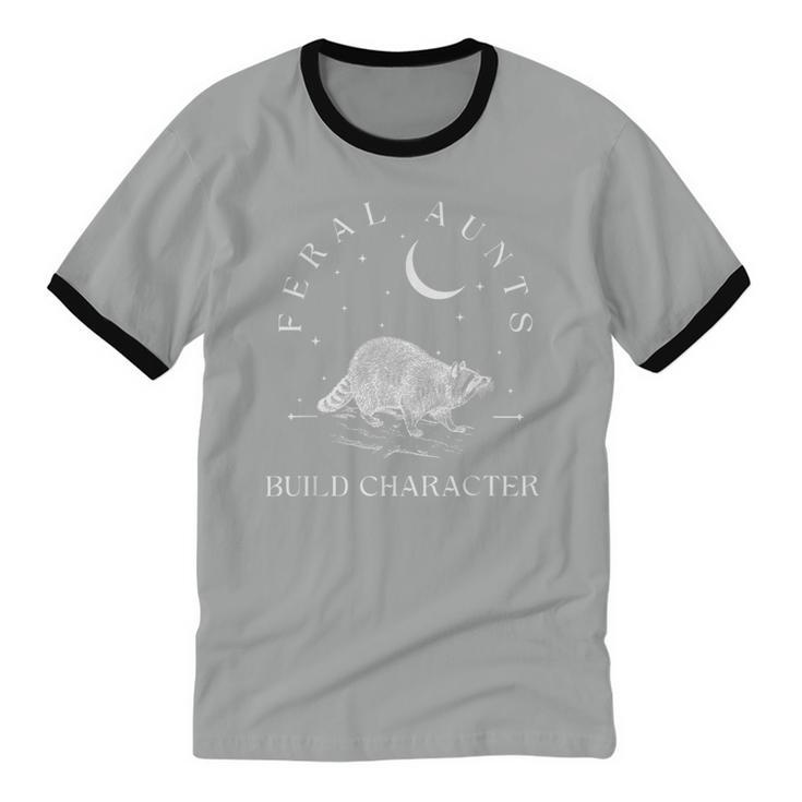 Raccoon Cowboy Graphic Unisex Cotton Ringer T-Shirt - Fun Meme Tee