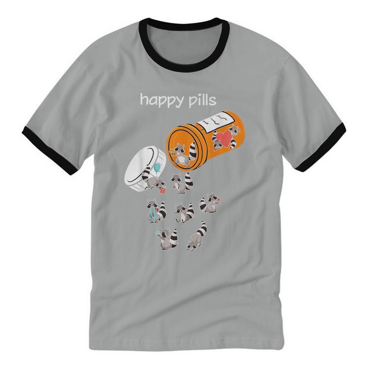 Raccoon Lover Cotton Ringer T-Shirt – Whimsical Unisex Happy Vibes
