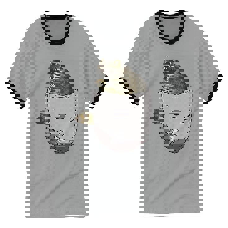Raccoon Lover Ringer T-Shirt | Unisex Cotton Animal Design