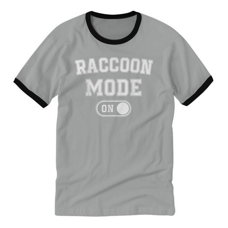 Raccoon Mode T-Shirt | Fun Trash Panda Ringer Tee for Animal Lovers
