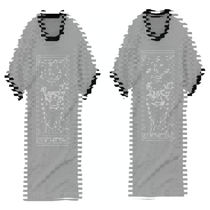 Raccoon Moon Ringer T-Shirt - Unisex Cotton Tee for Night Owls