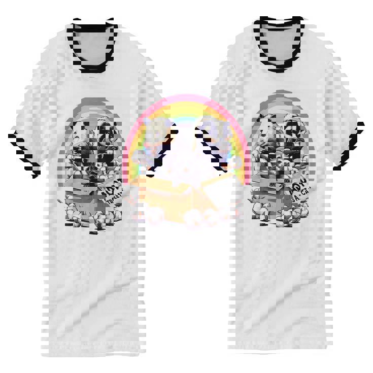 Adopt A Street Cat & Friends Ringer T-Shirt - Vintage Unisex Cotton