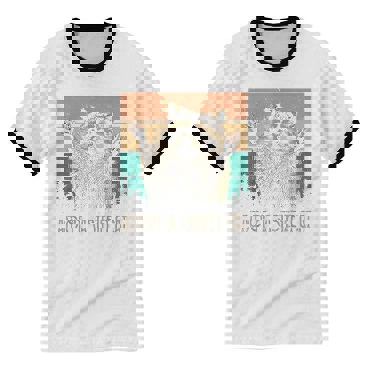 Adopt A Street Cat T-Shirt - Animal Lover's Raccoon & Possum Design