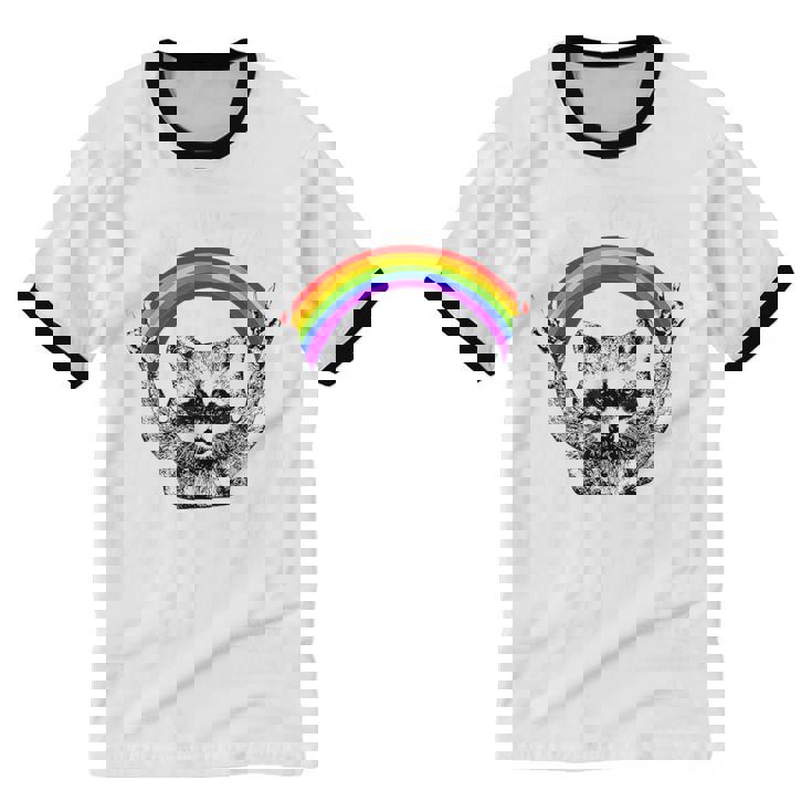 Raccoon Be Gay Do Crime LGBTQ Pride Unisex Cotton Ringer Tee