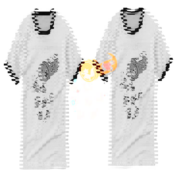 Raccoon Lover Cotton Ringer T-Shirt – Whimsical Unisex Happy Vibes