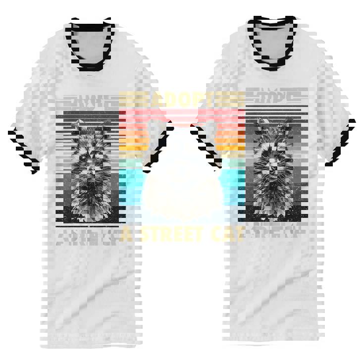 Raccoon Retro Unisex Ringer T-Shirt - Vintage Style for All