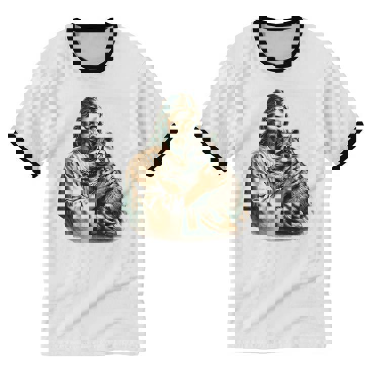 Retro Raccoon Unisex Cotton Ringer T-Shirt - Fun Animal Lover Tee