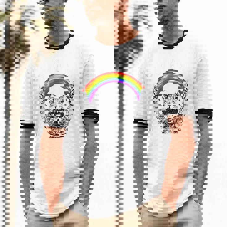 Raccoon Be Gay Do Crime LGBTQ Pride Unisex Cotton Ringer Tee