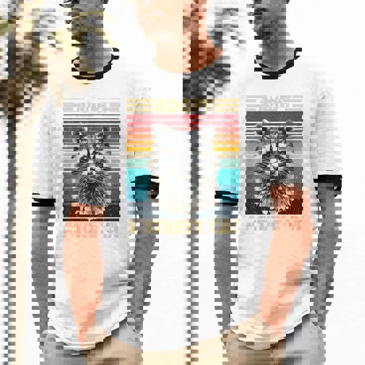 Raccoon Retro Unisex Ringer T-Shirt - Vintage Style for All