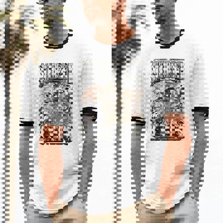 Retro Raccoon Feral Summer Unisex Ringer T-Shirt | Cotton Casual Tee