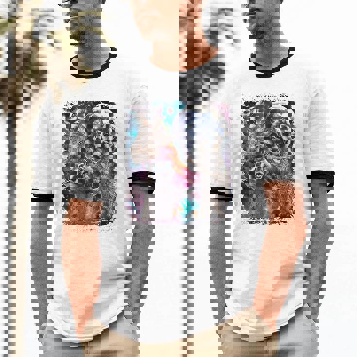 Three Raccoon Moon Unisex Cotton Ringer Tee | Fun Meme Vibes