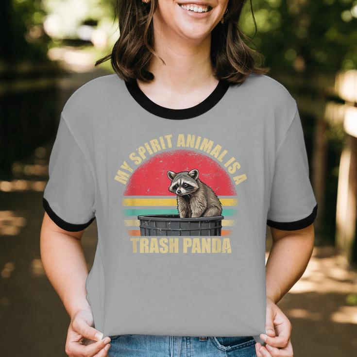 Trash Panda Spirit Animal Unisex Ringer T-Shirt | Raccoon Lovers