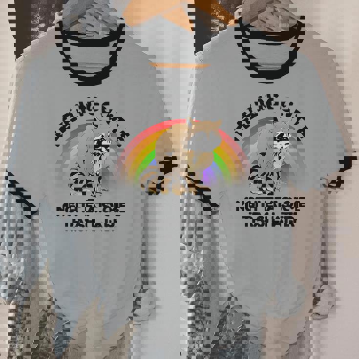 Unisex Raccoon Pocket Ringer T-Shirt | Cute Animal Design