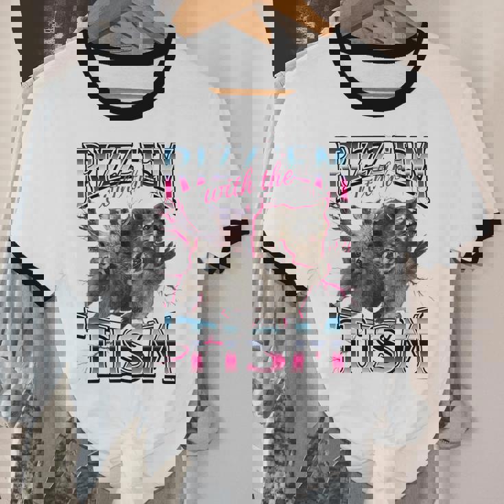 Cute Raccoon with Sunglasses Small Cotton Unisex T-Shirt