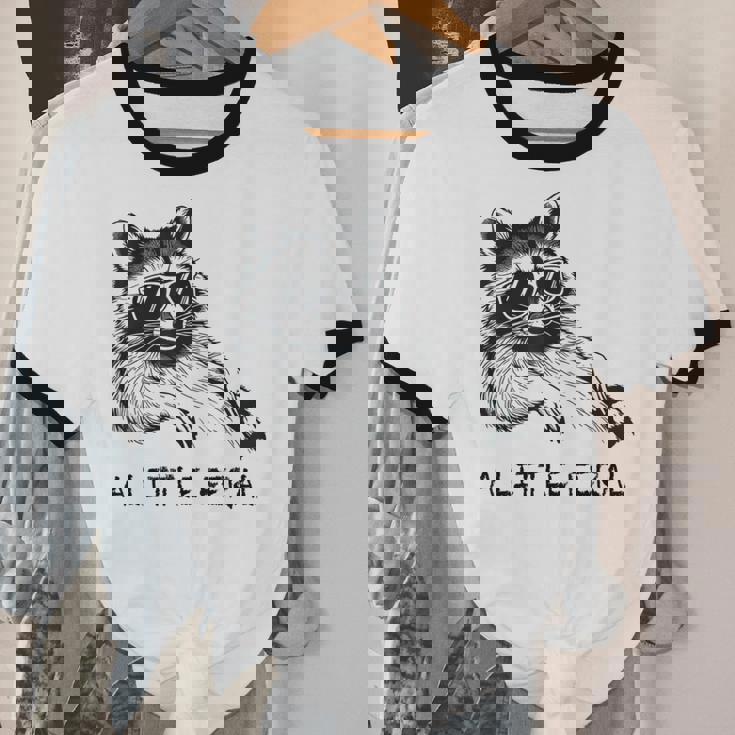 Raccoon & Moon Unisex Ringer T-Shirt | Animal Trash Panda Design