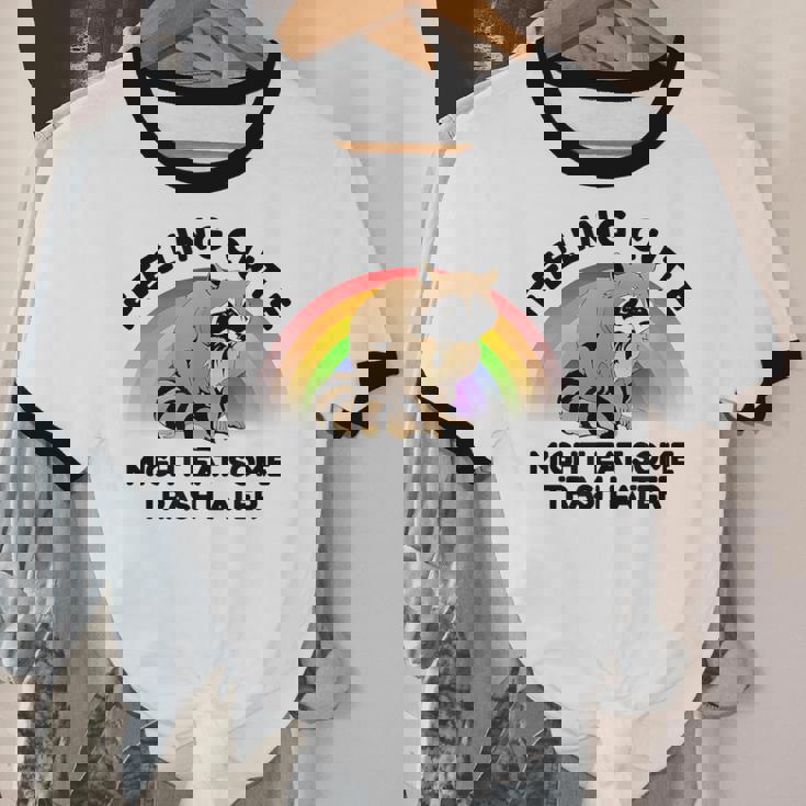 Unisex Raccoon Pocket Ringer T-Shirt | Cute Animal Design