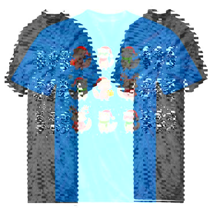 Raccoon Lover Tie-Dye T-Shirts | Festive Christmas Lights Design Raccoon Lover Tie-Dye T-Shirts | Festive Christmas Lights Design