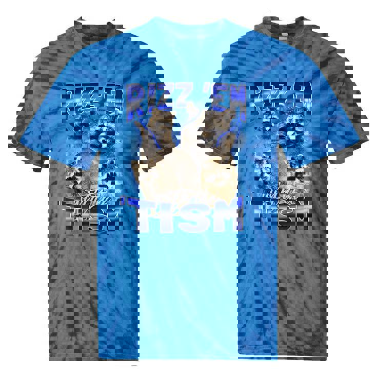 Rizz Em Autistic Raccoon Tie-Dye Unisex T-Shirt - Fun Meme Wear